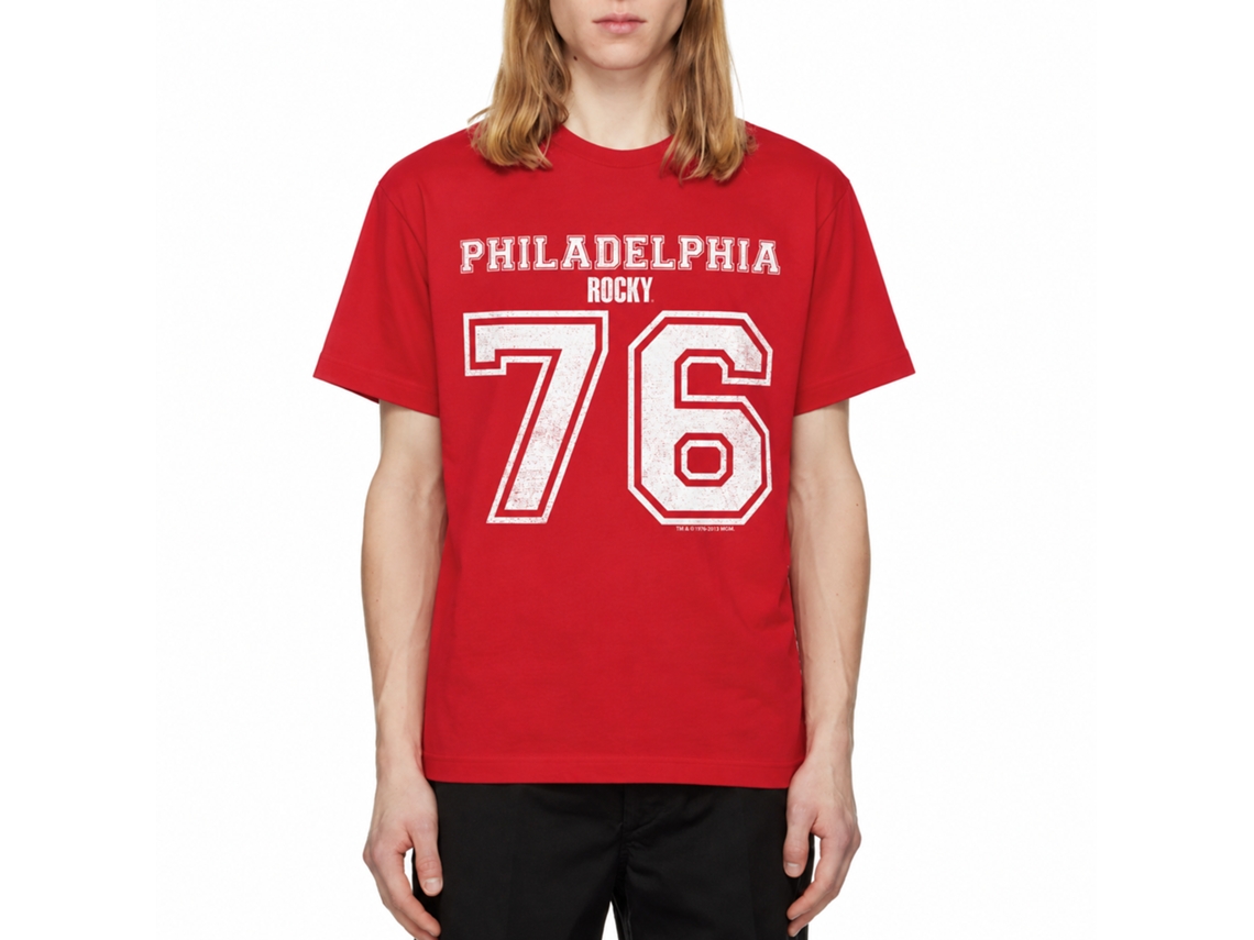 Rockinstone Rocky Movie Seventy Six Heather Red Adult T-shirt Size:xxl