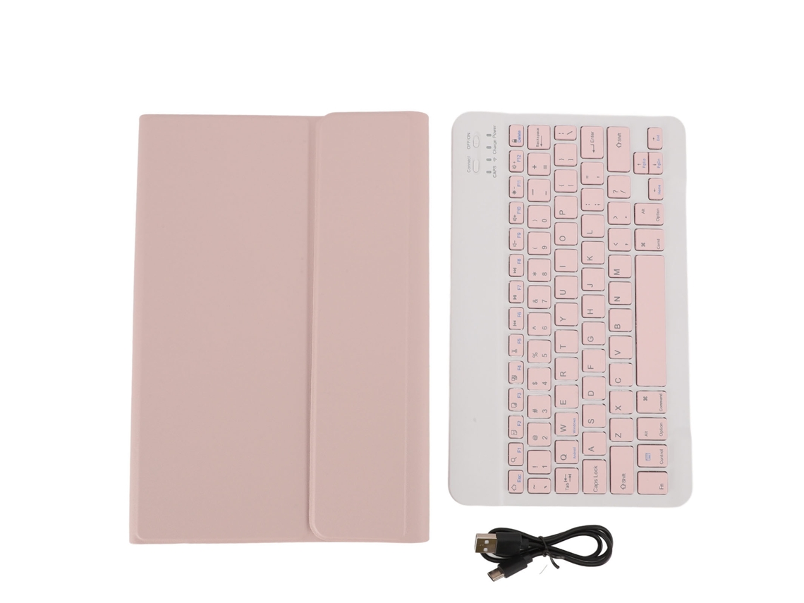 2026zentro-capa Para Tablet De 11 Polegadas Com Teclado Bluetooth Removível, Leve E Protectora Com Suporte Para Caneta Rosa