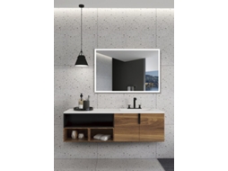 Espelho Triled Branco Moldura Preta Anti-Embaciamento 140X80Cm MICE COLLECTION