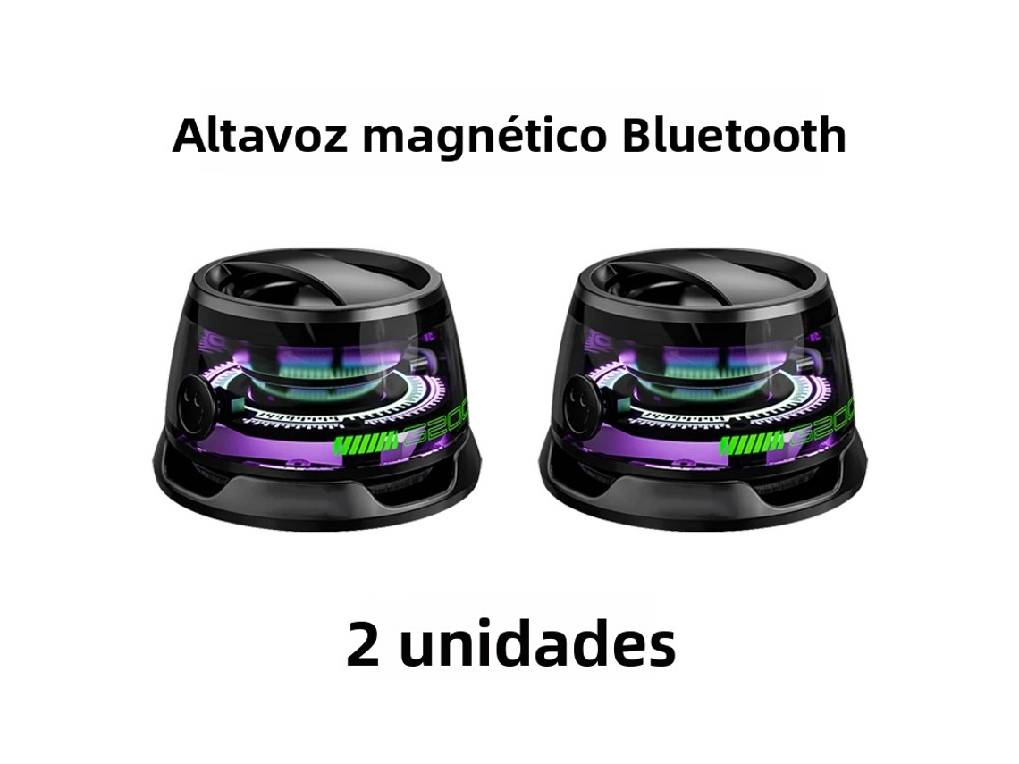 Conjunto de 2 caixas de som MDUG G200 com led, magnéticas, portáteis
