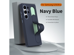 Capa Para Samsung S25 Ultra Com Ala De Pulso Em Silicone E Protetor De Botes, Com Dissipao De Calor E Resistncia A Arranhes - Azul Safira