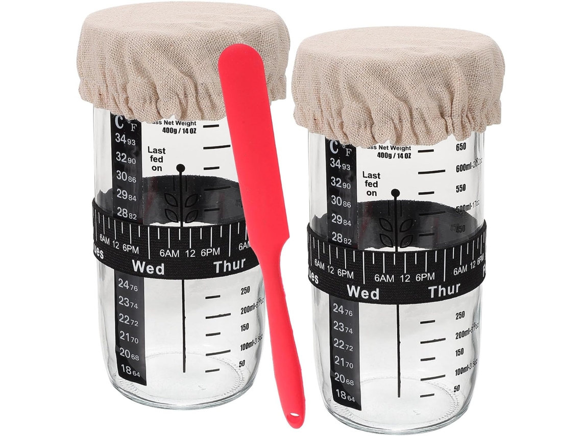 Conjunto De 2 Potes Vidro Villcase Para Fermentação E Armazenamento, Com Design Hermético E Grande Capacidade Para Uso