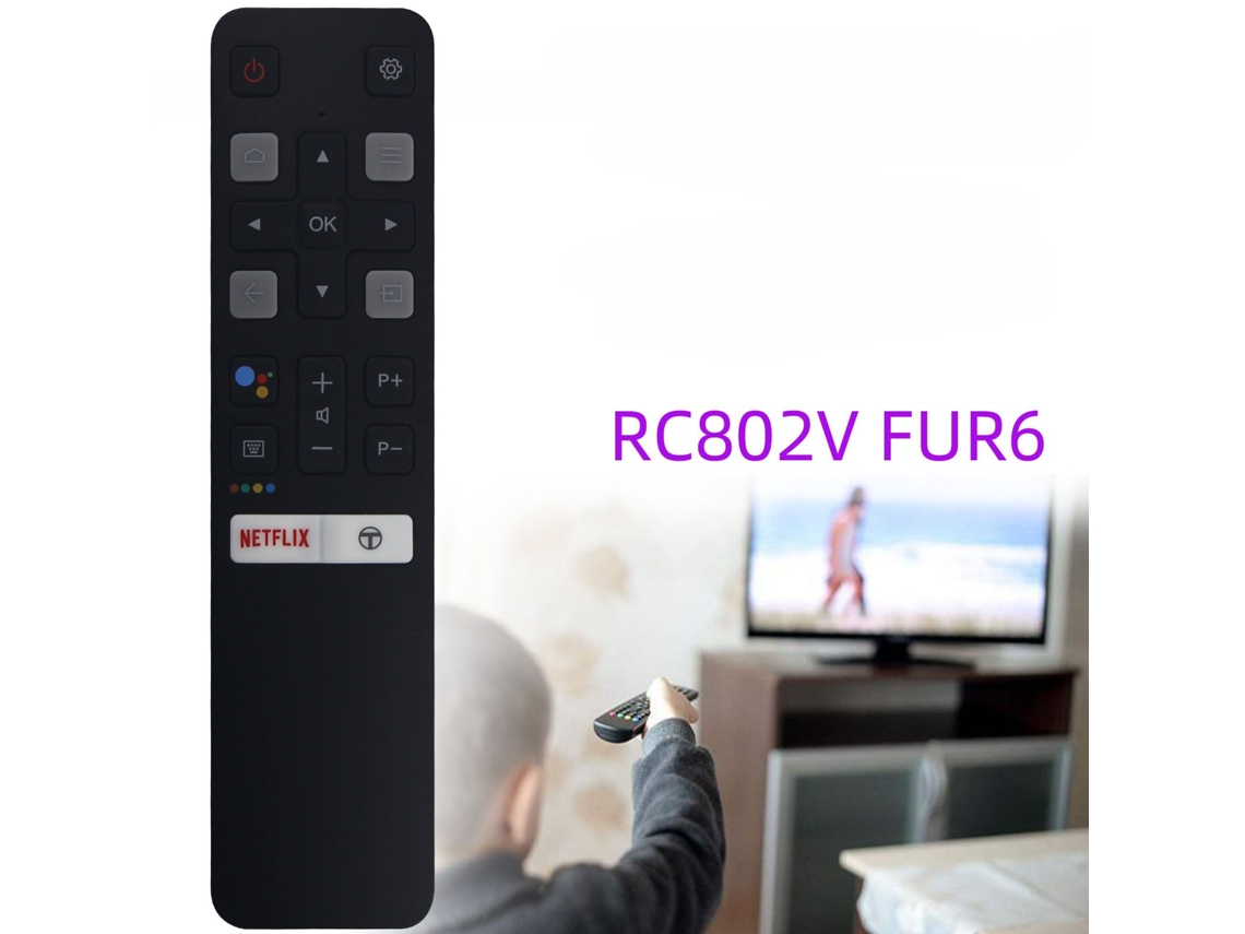 Comando de Tv para Tcl Rc802v Fur6 com Controlo de Voz XIAOMOYU