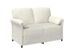 Sofá para 2 Pessoas Creme 138 X 83 X 95 Cm Veludo SYFAX