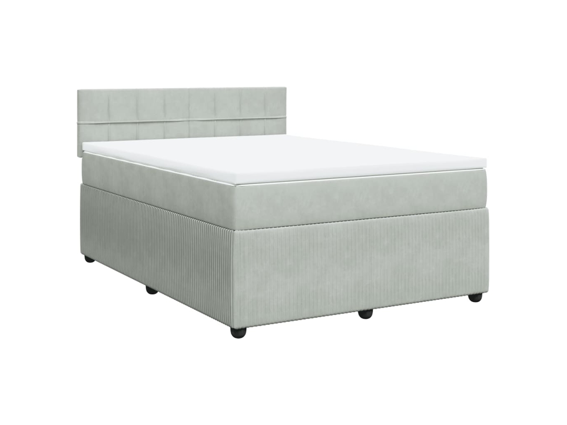 Box Spring Bed, Box Spring Beds Vidaxl Cinzeto Veludo (140 X 200 Cm)
