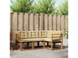 Vidaxl Conjunto De Sofás Para Exterior 4 Unid. Natural E Bege