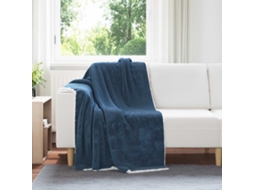 Vidaxl Manta Azul Marinho 130 X 150 Cm 1 Kg Lã