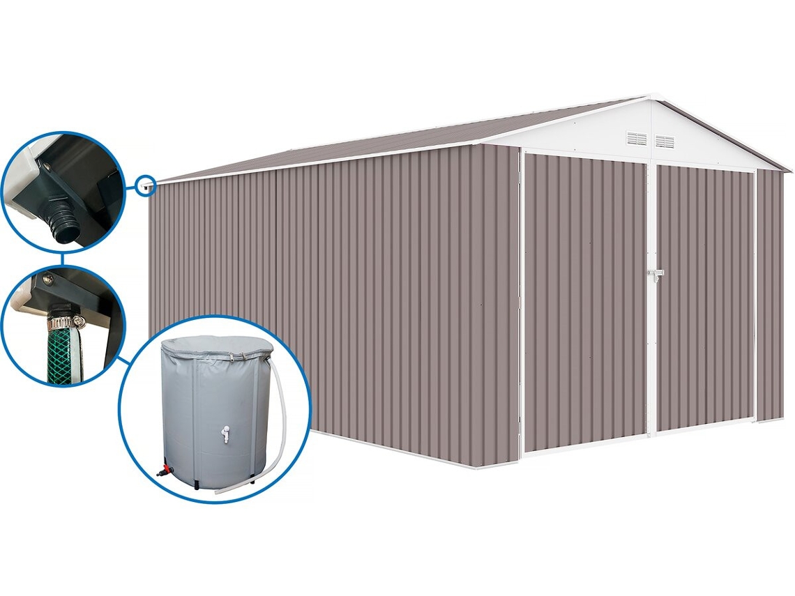 Garagem Metálica ''nevada'' 18,56m² com Calha e Coletor de Água HABITAT ET JARDIN
