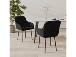 Vidaxl Cadeiras De Jantar 2 Pcs Veludo Preto