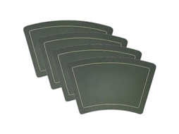 2026 4 Tapetes de Cuña para Mesa Redonda Impermeables de Cuero Pu Resistente a Manchas para Navidad