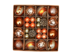Conjunto de 42 bolas de Natal decorativas, acabamento dourado eletroformado LAXISCREED