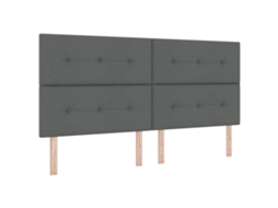 Cama Box  Com Colchão E Led - Cinza Escuro Vidaxl De Tecido (200x200 Cm)