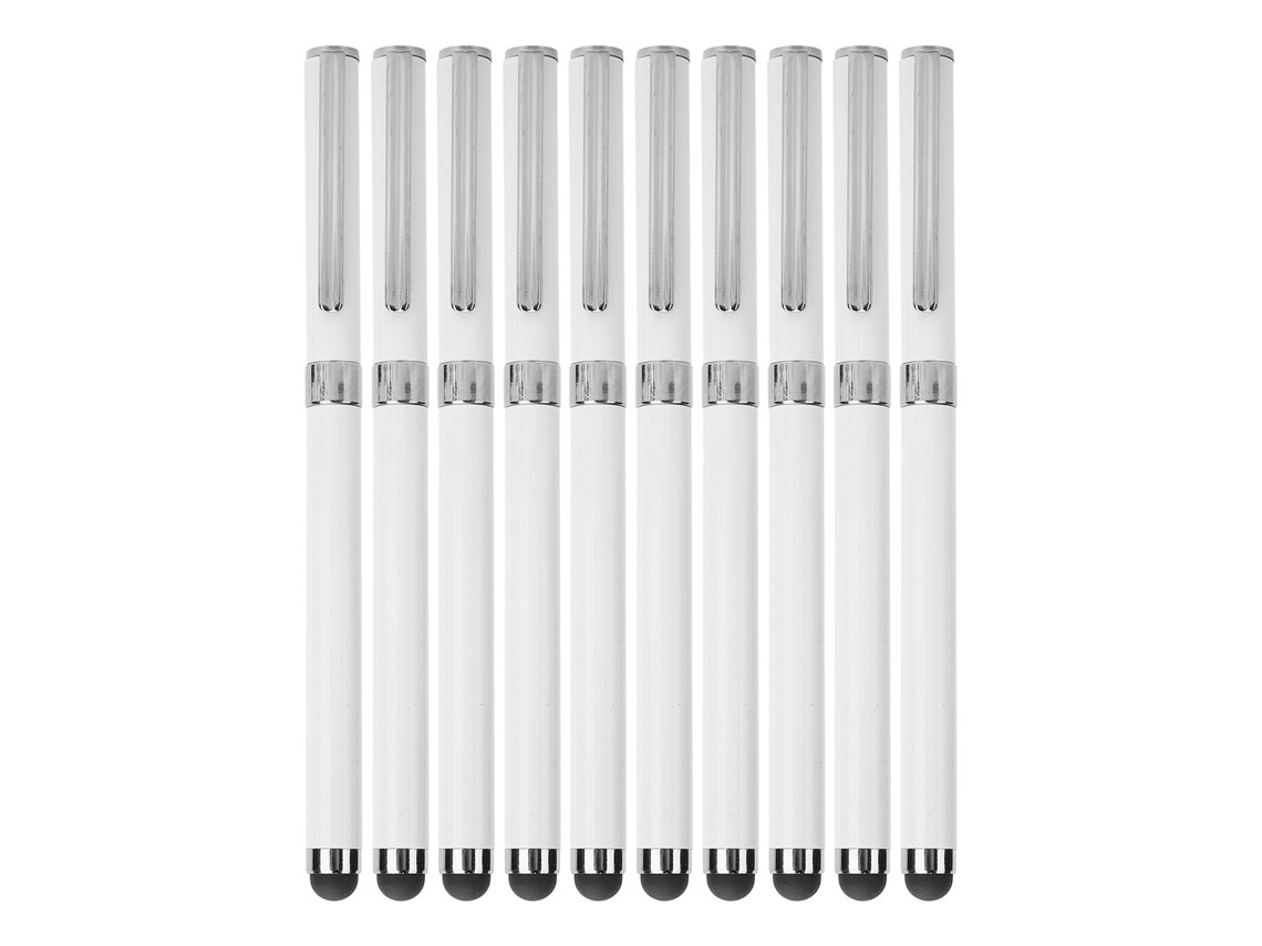 Aetheria 10pcs Caneta 2 em 1 Estilo Digital Capacitiva e Caneta Esferográfica Acessórios de Computador Branco