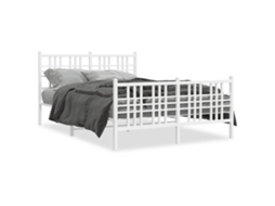 Bed Frame, Bed Frames Vidaxl Branco Aço (120 X 190 Cm)