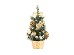 Mini árvore de Natal artificial ouro para decoração natalícia 20x12x12cm LAXISCREED