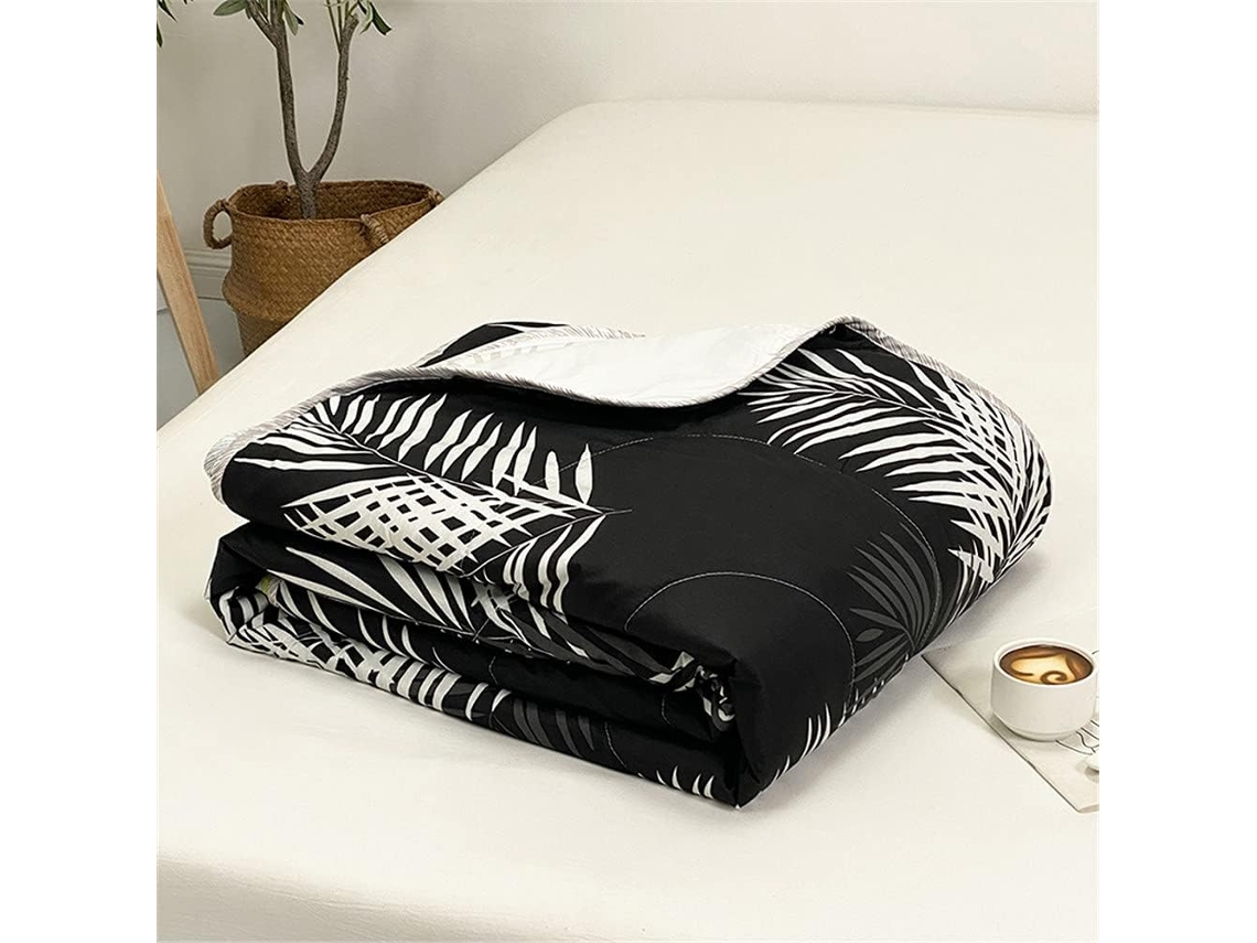Colcha Reversível Acolchoada Fansu Capa de Cama com Estampa Ar Condicionado para Sofá 150x200cm, Macio, Quente