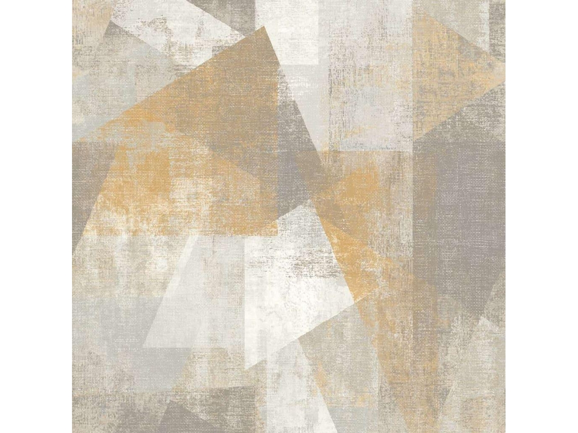 Papel De Parede Holandês Em Perspectiva, Bege E Cinza