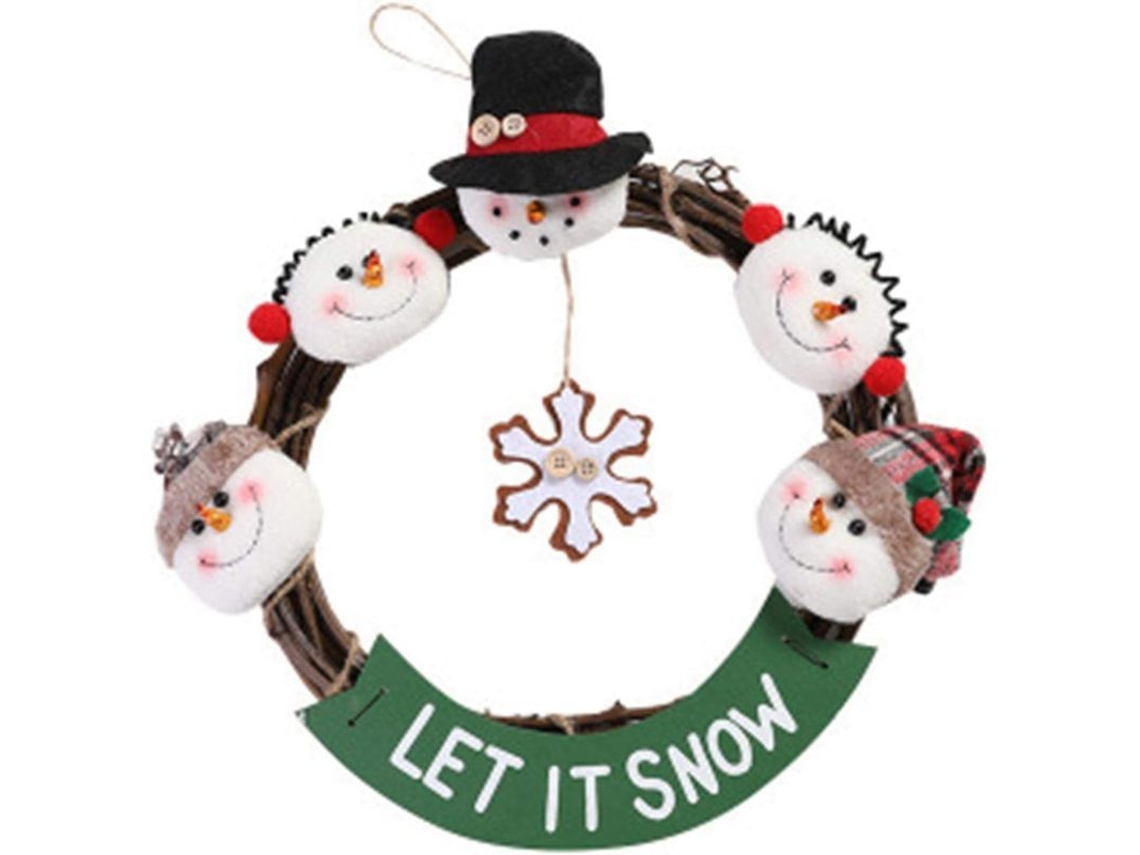 Guirnalda Navideña Portátil Com Boneco De Neve, Adorno De Parede Ideal Para Natal, Halloween E Festivais