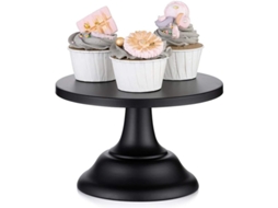 Portavasos De Pastel Negro 20cm Redondo Para Bodas Fiesta Cumpleaños Te De La Tarde Decoración Hogar