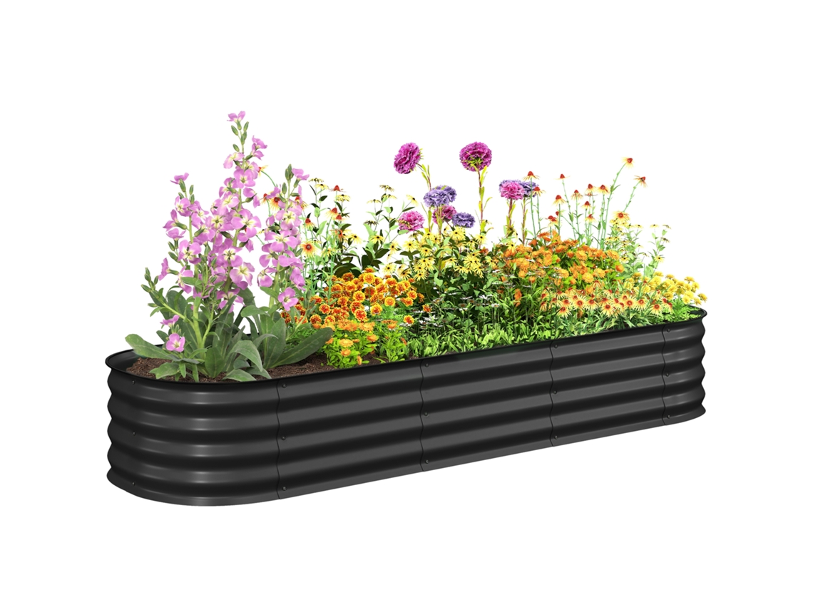 Floreira Elevada De Jardim Com 2 Níveis, Canteiro Para Cultivo E Decoração Exterior