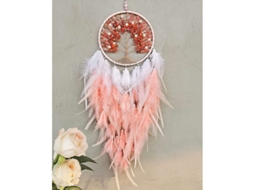 Decoração de Parede Nova Line aranha dos sonhos pink com cristal de cura, presente artesanal