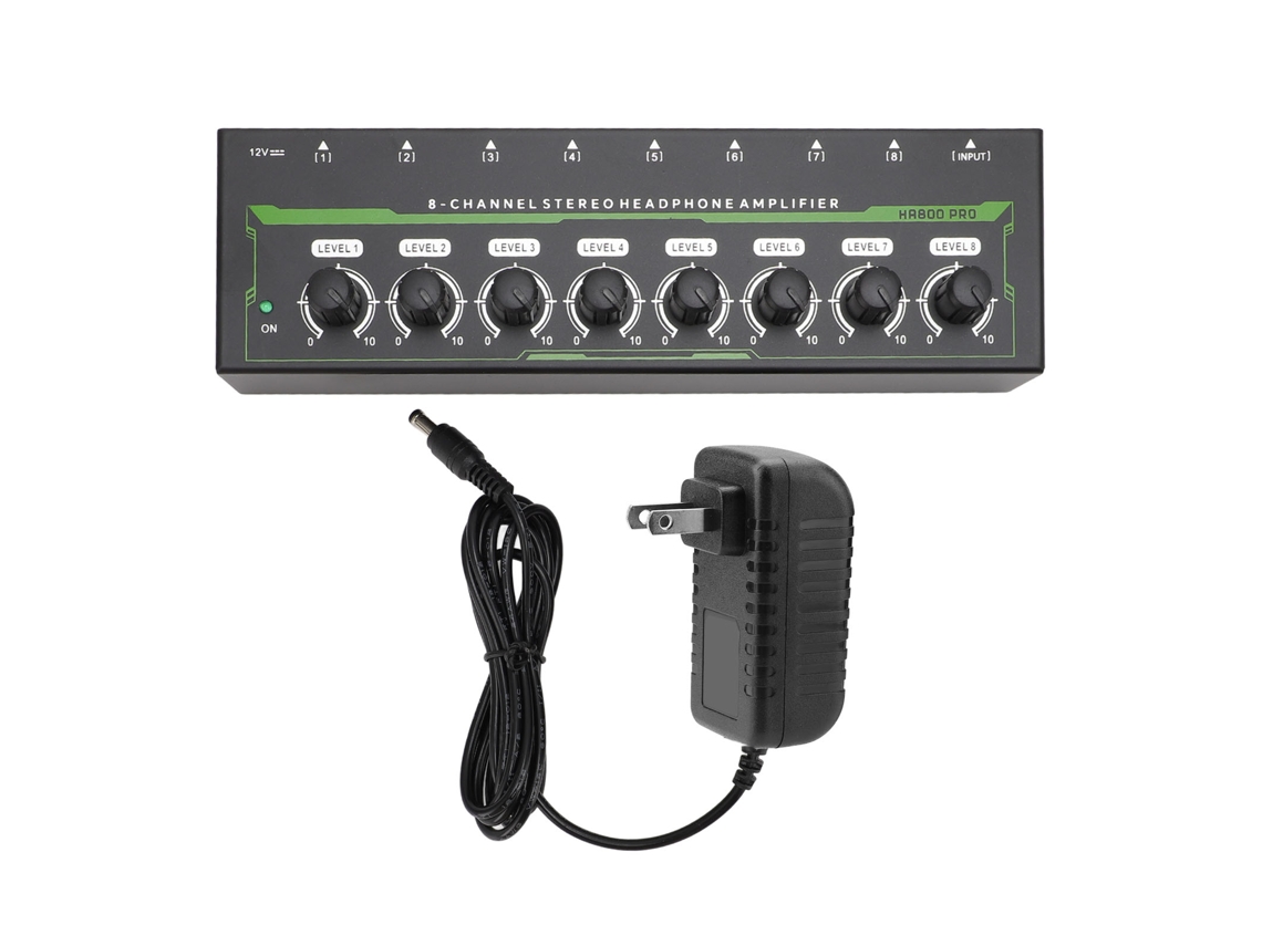Aetheria amplificador de Fones de Ouvido 8 Canais com Controle de Volume Independente e Luzes Rgb Us Plug