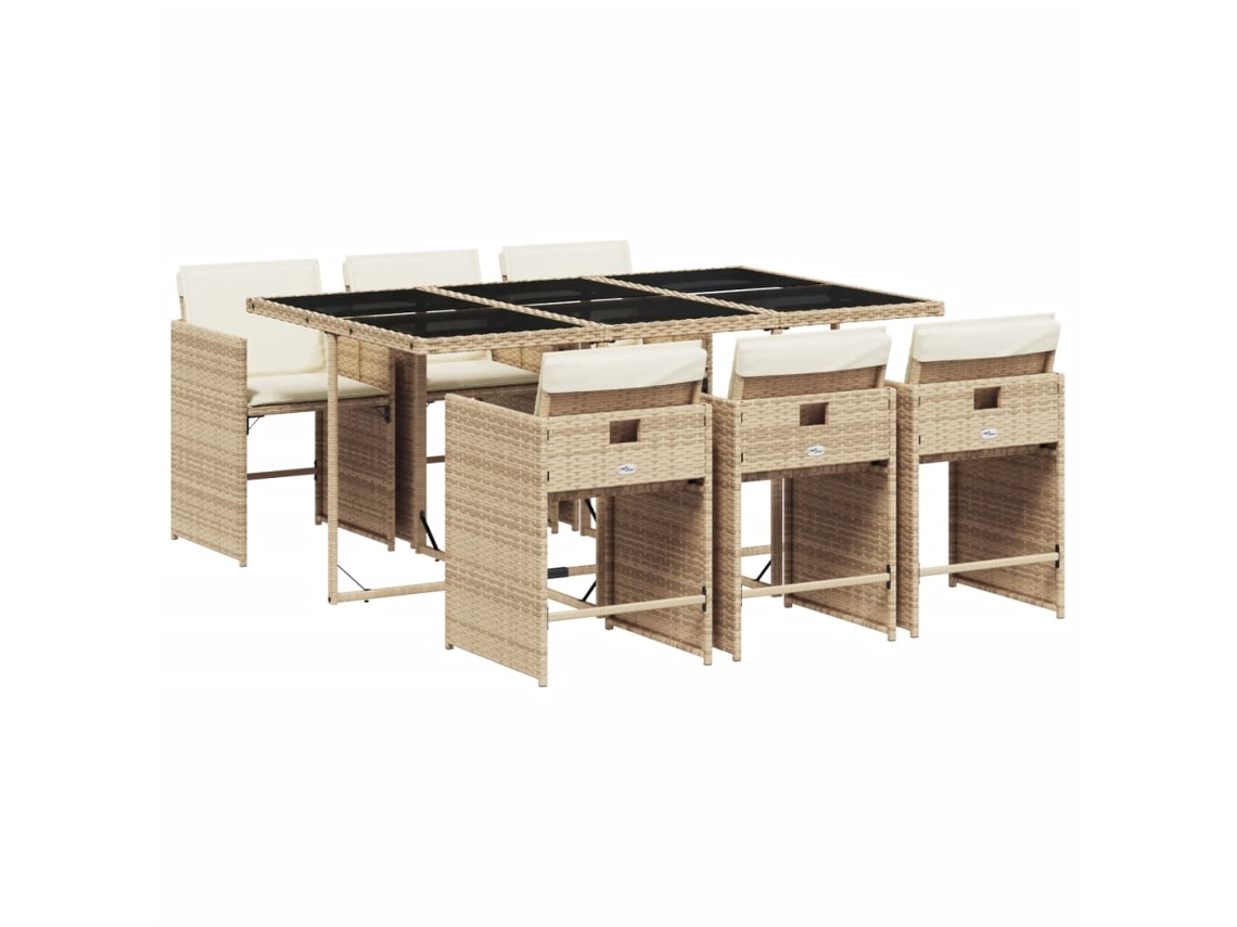 Garden Dining Set, Garden Dining Sets Vidaxl Bege Rattan / Vime (n/a)