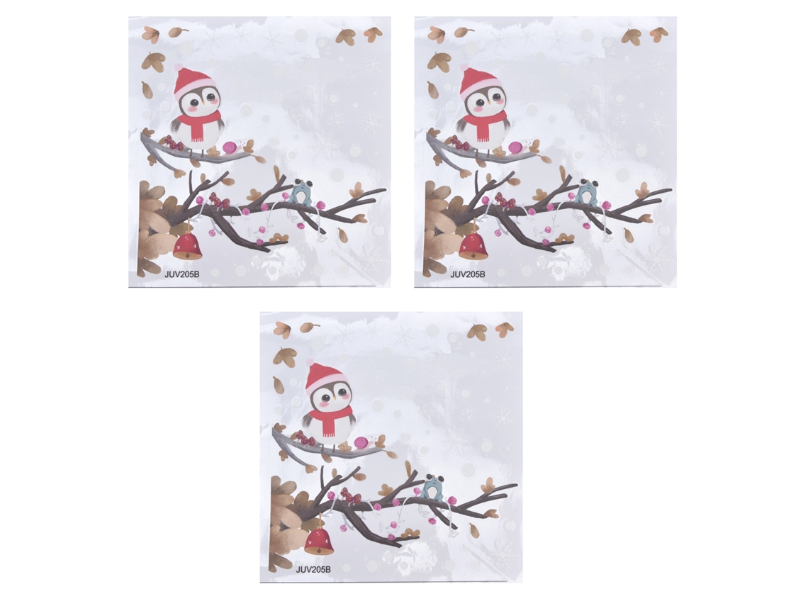 Laxiscreed Autocolantes De Coruja Para Natal, Pack Com 3 Unidades, Decoração Festiva E Divertida