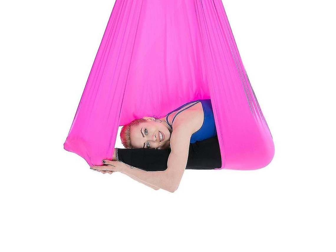 Cesta de ioga aérea antigravidade tecido de nylon inversão pilates alongamento dor espinhal alívio tamanho único rosa vermelha