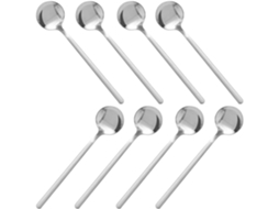 Pacote com 8 Colheres de Café Espresso de Aço Inoxidável Prateado em Ouro, Conjunto de Colheres Mini (prata)