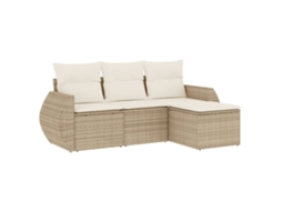 Garden Sofa Set, Garden Sofa Sets Vidaxl Bege Rattan / Vime (n/a)