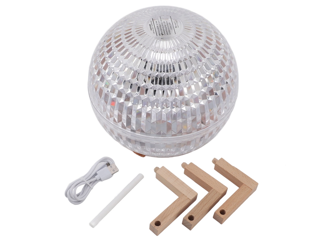Umidificador de Bola de Cristal 350ml Usb Luz Noturna Rgb Névoa Fria para Mesa Mini Silencioso | S/MARCA