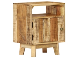 Vidaxl Mesa De Cabeceira 40x30x50 Cm Madeira De Mangueira Áspera