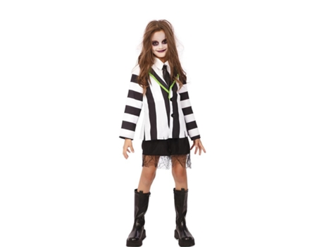 Fantasia de fantasma listrada engraçada para menina