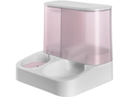 1 Unidade de Comedouro Automático para Animais de Estimação + Bebedouro para Tigela, Fonte de Água Anti vazamento, para Cães Rosa AQUAFORGE