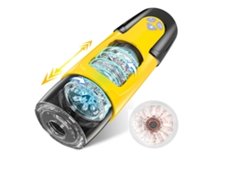 Masturbador Masculino Automático, Copo Masturbador Masculino com 7 Modos de Impulso e Rotação para Estimulação do Pênis, Amarelo