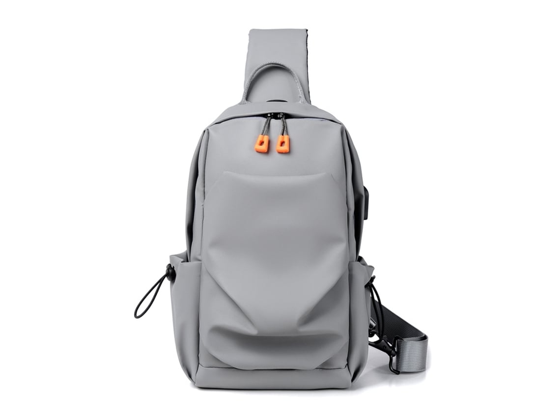 Masculino Feminino Estilingue Mochila Leve Resistente À Água Pequeno Peito Ombro Crossbody Sacos Cinza*