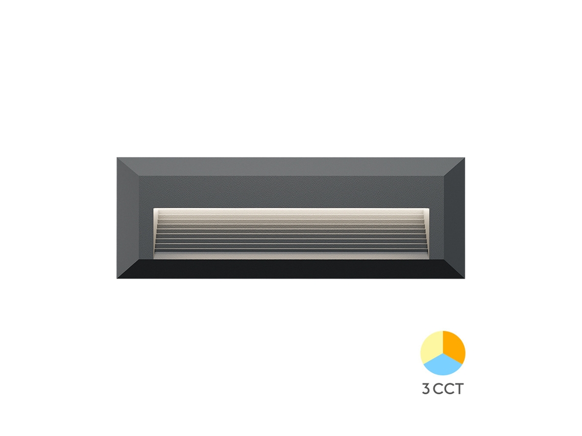 Aplique de parede LED VEKTA-B 3em1 3W 180lm IP65 Cinza