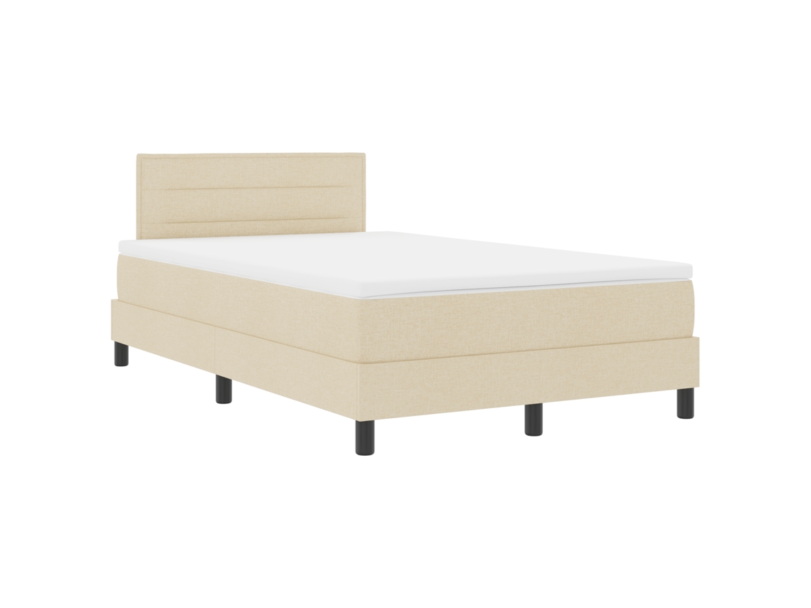 Conjunto 1 Cama Box Vidaxl Creme Tecido (120 X 200 Cm)