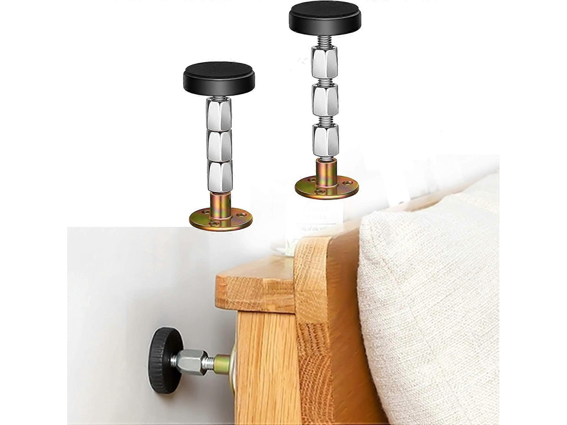 Rebe-ferramenta Anti-movimento Para Apoio De Cama Com Rosca Ajustável Prevenir Sacudidas Instalação Fácil 2pcs