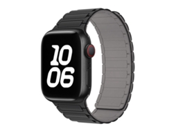 Pulseira Magnética de Silicone Halinuia para Apple Watch Series 1 11/ultra 1 3/se3 , Design Esportivo Respirável. Preto Cinza (38 42 Mm)