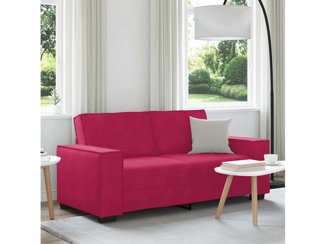 Vidaxl Sofá De 2 Lugares, Vermelho Vinho, 180x78x84 Cm, Veludo