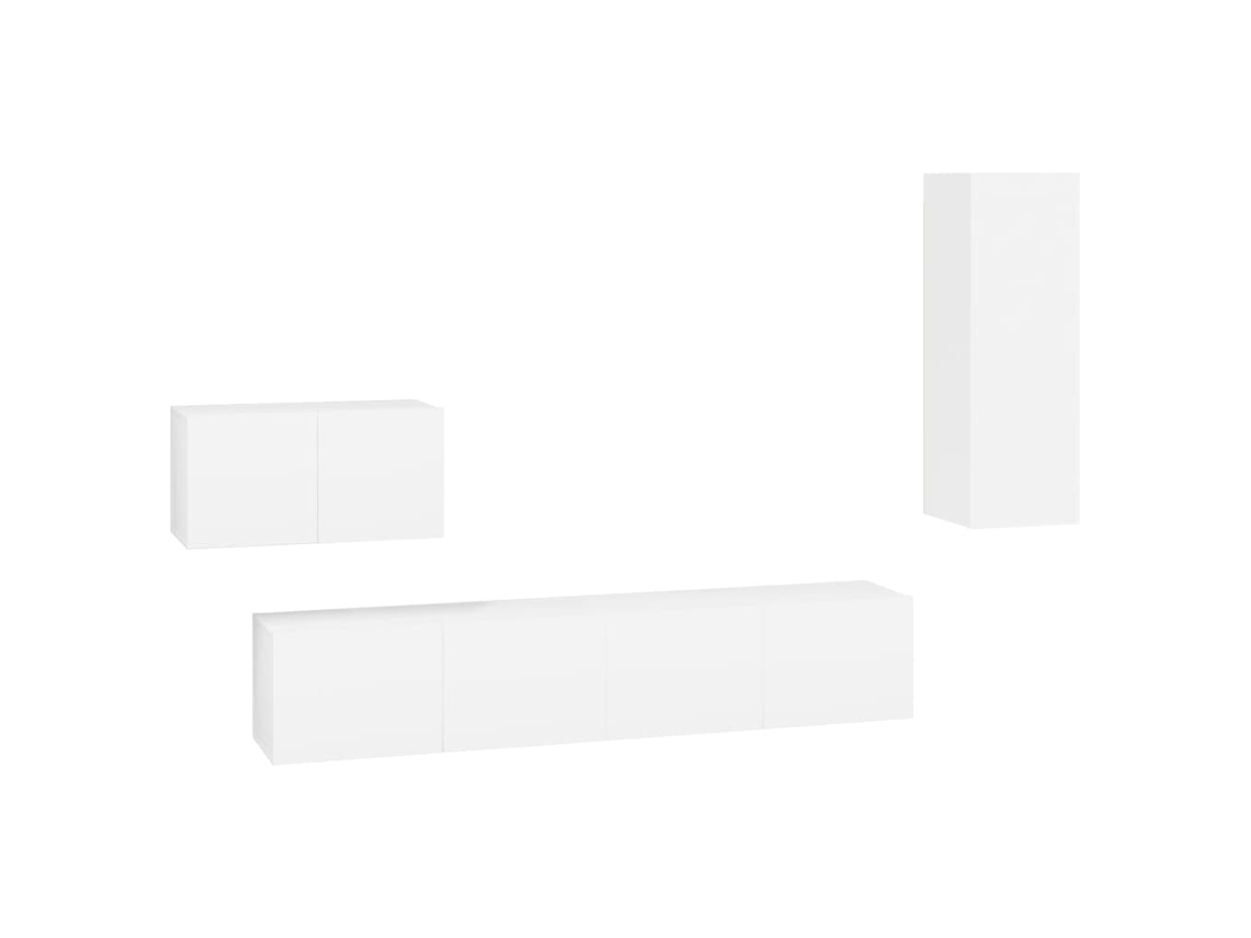 Conjunto Móveis de Tv 4 Pcs Madeira Processada Branco MAISON EXCLUSIVE