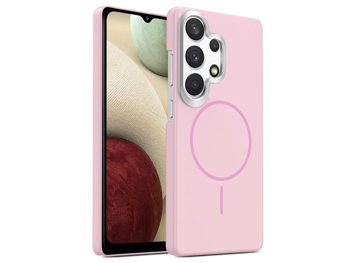 Capa Para Samsung Galaxy A13 4g Fina Circular Magsafe À Prova De Choque Dourada Em Policarbonato Rosa