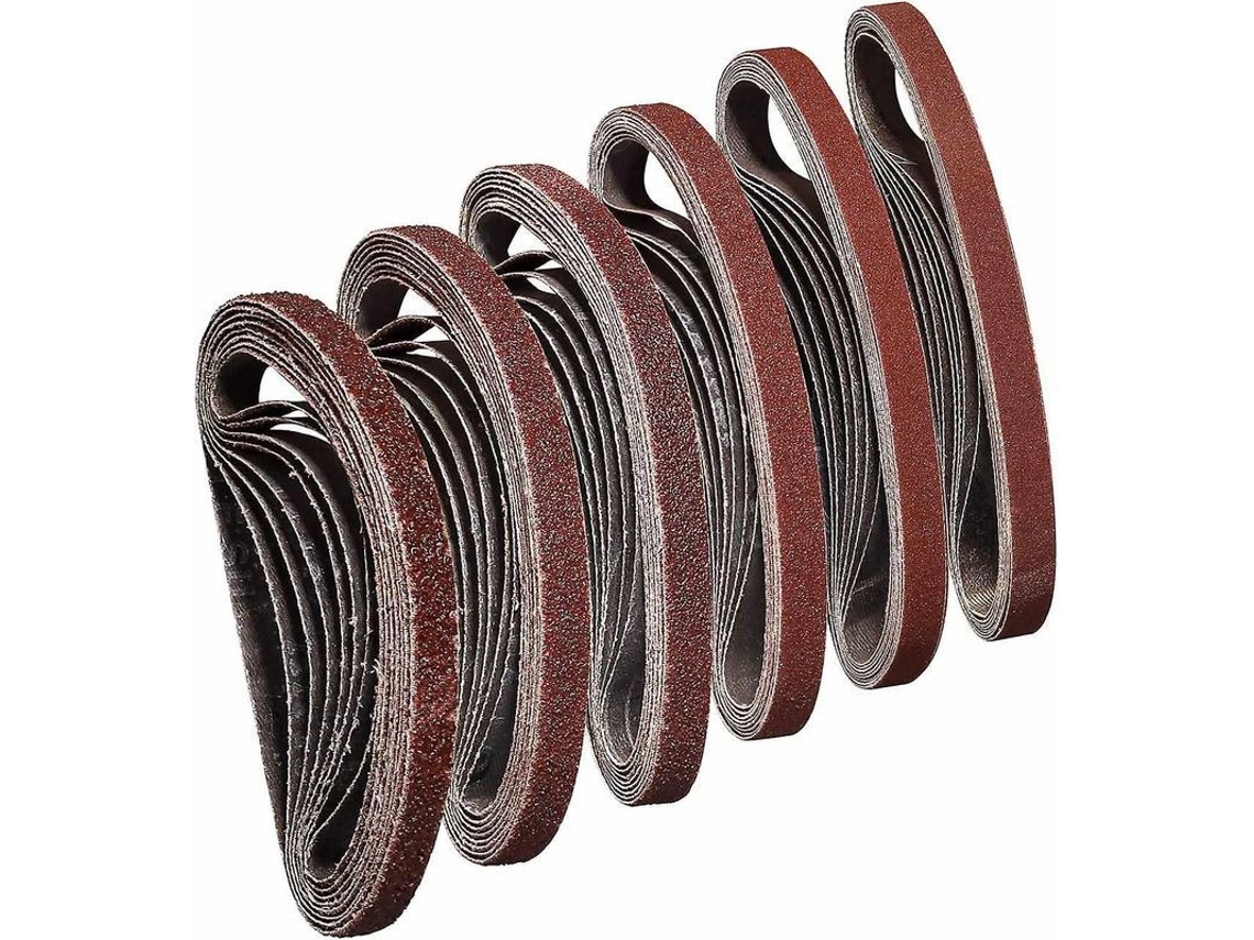 Cinta Abrasiva 10x330 Mm 40/60/80/120/180/240 Para Lixar, Polir E Remover Poeira, Ideal Para Madeira (48 Peças)