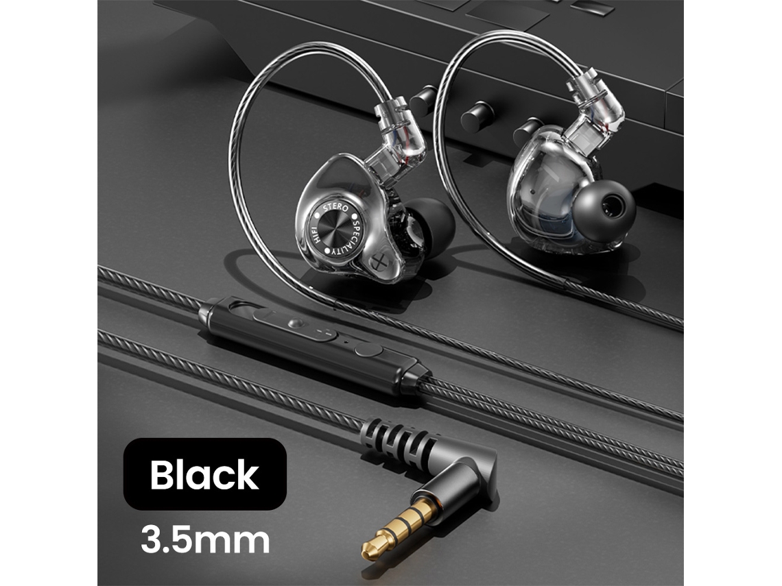 Fones de Ouvido Intra auriculares Digitais com Fio , Qualidade de Som Hifi, com Microfone. MDUG (3,5 Mm, Preto)