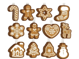 Enfeites De Natal De Gengibre, Meias De Natal Com Neve, Renas, 24 Peças