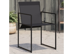 Vidaxl Cadeiras De Jardim 4 Pcs Aço E Textilene Preto