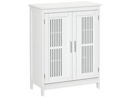 Móvel de banheiro CHEZMOI com dispenser de papel, 2 prateleiras, espaço de armazenamento, MDF e bambu