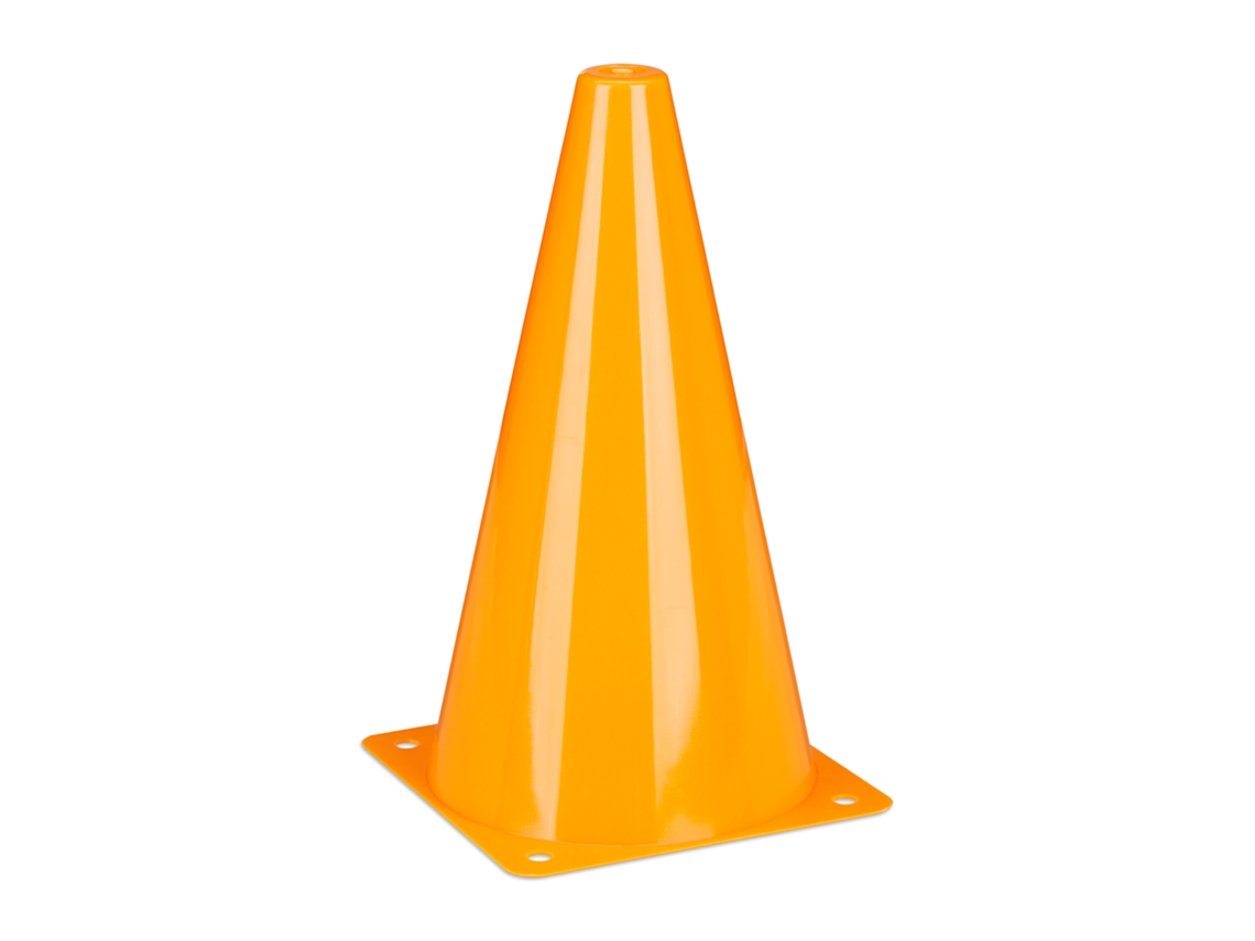Relaxdays Conjunto De 16 Pylones, Futebol, Treino De Cães, Cones De Marcação 23 Cm, Laranja